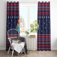Merry Krampus Christmas Window Curtain Xmas Holiday Patterns - Wonder Print Shop