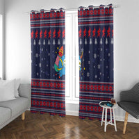 Merry Krampus Christmas Window Curtain Xmas Holiday Patterns - Wonder Print Shop