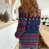 Merry Krampus Christmas Women Casual Shirt Xmas Holiday Patterns - Wonder Print Shop