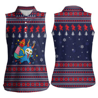 Merry Krampus Christmas Women Sleeveless Polo Shirt Xmas Holiday Patterns - Wonder Print Shop