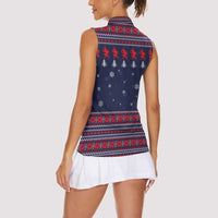 Merry Krampus Christmas Women Sleeveless Polo Shirt Xmas Holiday Patterns - Wonder Print Shop