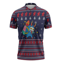 Merry Krampus Christmas Zipper Polo Shirt Xmas Holiday Patterns - Wonder Print Shop