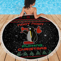 Penguin Tree Christmas Beach Blanket Xmas Holiday Patterns - Wonder Print Shop