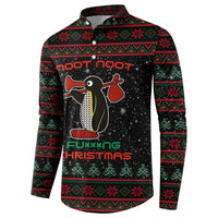 Penguin Tree Christmas Button Sweatshirt Xmas Holiday Patterns - Wonder Print Shop