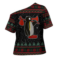 Penguin Tree Christmas Cross Shoulder Shirt Xmas Holiday Patterns - Wonder Print Shop