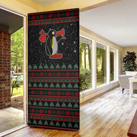Penguin Tree Christmas Door Cover Xmas Holiday Patterns - Wonder Print Shop