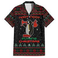 Penguin Tree Christmas Family Matching Short Sleeve Bodycon Dress and Hawaiian Shirt Xmas Holiday Patterns - Wonder Print Shop