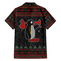 Penguin Tree Christmas Family Matching Short Sleeve Bodycon Dress and Hawaiian Shirt Xmas Holiday Patterns - Wonder Print Shop