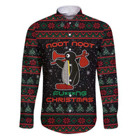 Penguin Tree Christmas Family Matching Short Sleeve Bodycon Dress and Hawaiian Shirt Xmas Holiday Patterns - Wonder Print Shop