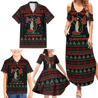 Penguin Tree Christmas Family Matching Summer Maxi Dress and Hawaiian Shirt Xmas Holiday Patterns - Wonder Print Shop