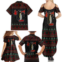 Penguin Tree Christmas Family Matching Summer Maxi Dress and Hawaiian Shirt Xmas Holiday Patterns - Wonder Print Shop