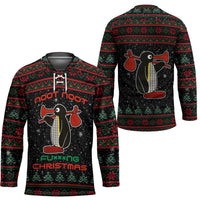 Penguin Tree Christmas Hockey Jersey Xmas Holiday Patterns - Wonder Print Shop