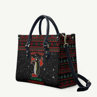 Penguin Tree Christmas Leather Bag Xmas Holiday Patterns - Wonder Print Shop