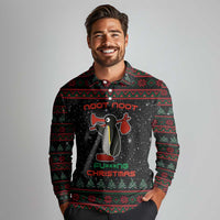 Penguin Tree Christmas Long Sleeve Polo Shirt Xmas Holiday Patterns - Wonder Print Shop