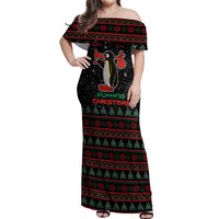Penguin Tree Christmas Off Shoulder Maxi Dress Xmas Holiday Patterns - Wonder Print Shop