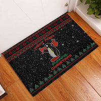 Penguin Tree Christmas Rubber Doormat Xmas Holiday Patterns - Wonder Print Shop