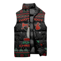 Penguin Tree Christmas Sleeveless Puffer Jacket Xmas Holiday Patterns - Wonder Print Shop