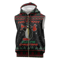 Penguin Tree Christmas Sleeveless Zip Hoodie Xmas Holiday Patterns - Wonder Print Shop