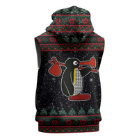 Penguin Tree Christmas Sleeveless Zip Hoodie Xmas Holiday Patterns - Wonder Print Shop