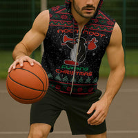 Penguin Tree Christmas Sleeveless Zip Hoodie Xmas Holiday Patterns - Wonder Print Shop