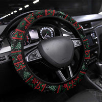 Penguin Tree Christmas Steering Wheel Cover Xmas Holiday Patterns - Wonder Print Shop