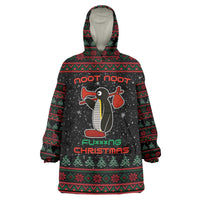 Penguin Tree Christmas Wearable Blanket Hoodie Xmas Holiday Patterns - Wonder Print Shop