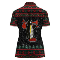 Penguin Tree Christmas Women Polo Shirt Xmas Holiday Patterns - Wonder Print Shop