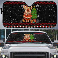 Pig Gorgeous Reindeer Christmas Auto Sun Shade Xmas Holiday Patterns - Wonder Print Shop