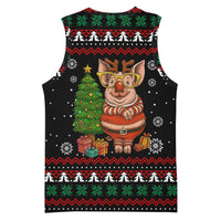 Pig Gorgeous Reindeer Christmas Basketball Jersey Xmas Holiday Patterns - Wonder Print Shop