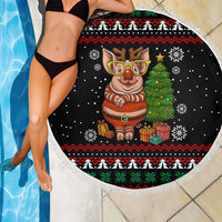 Pig Gorgeous Reindeer Christmas Beach Blanket Xmas Holiday Patterns - Wonder Print Shop