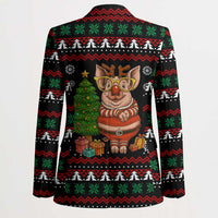 Pig Gorgeous Reindeer Christmas Blazer Xmas Holiday Patterns - Wonder Print Shop