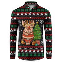 Pig Gorgeous Reindeer Christmas Button Sweatshirt Xmas Holiday Patterns - Wonder Print Shop