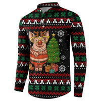 Pig Gorgeous Reindeer Christmas Button Sweatshirt Xmas Holiday Patterns - Wonder Print Shop
