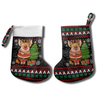 Pig Gorgeous Reindeer Christmas Stocking Xmas Holiday Patterns - Wonder Print Shop