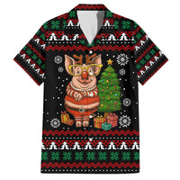 Pig Gorgeous Reindeer Christmas Family Matching Off The Shoulder Long Sleeve Dress and Hawaiian Shirt Xmas Holiday Patterns - Wonder Print Shop