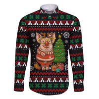Pig Gorgeous Reindeer Christmas Family Matching Off The Shoulder Long Sleeve Dress and Hawaiian Shirt Xmas Holiday Patterns - Wonder Print Shop
