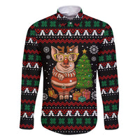 Pig Gorgeous Reindeer Christmas Family Matching Off Shoulder Maxi Dress and Hawaiian Shirt Xmas Holiday Patterns - Wonder Print Shop