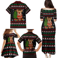 Pig Gorgeous Reindeer Christmas Family Matching Puletasi and Hawaiian Shirt Xmas Holiday Patterns - Wonder Print Shop