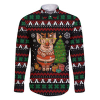 Pig Gorgeous Reindeer Christmas Family Matching Short Sleeve Bodycon Dress and Hawaiian Shirt Xmas Holiday Patterns - Wonder Print Shop