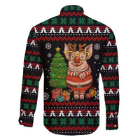 Pig Gorgeous Reindeer Christmas Family Matching Short Sleeve Bodycon Dress and Hawaiian Shirt Xmas Holiday Patterns - Wonder Print Shop