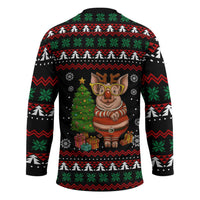Pig Gorgeous Reindeer Christmas Hockey Jersey Xmas Holiday Patterns - Wonder Print Shop