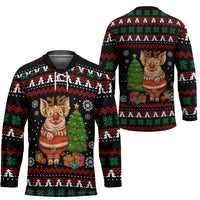 Pig Gorgeous Reindeer Christmas Hockey Jersey Xmas Holiday Patterns - Wonder Print Shop