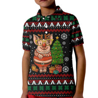 Pig Gorgeous Reindeer Christmas Kid Polo Shirt Xmas Holiday Patterns - Wonder Print Shop