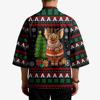 Pig Gorgeous Reindeer Christmas Kimono Xmas Holiday Patterns - Wonder Print Shop