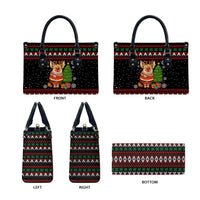 Pig Gorgeous Reindeer Christmas Leather Bag Xmas Holiday Patterns - Wonder Print Shop