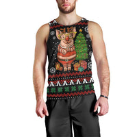 Pig Gorgeous Reindeer Christmas Men Tank Top Xmas Holiday Patterns - Wonder Print Shop