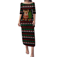 Pig Gorgeous Reindeer Christmas Puletasi Xmas Holiday Patterns - Wonder Print Shop