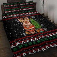 Pig Gorgeous Reindeer Christmas Quilt Bed Set Xmas Holiday Patterns - Wonder Print Shop