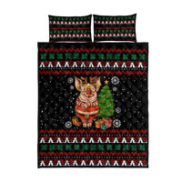 Pig Gorgeous Reindeer Christmas Quilt Bed Set Xmas Holiday Patterns - Wonder Print Shop