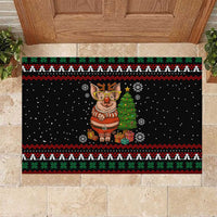 Pig Gorgeous Reindeer Christmas Rubber Doormat Xmas Holiday Patterns - Wonder Print Shop